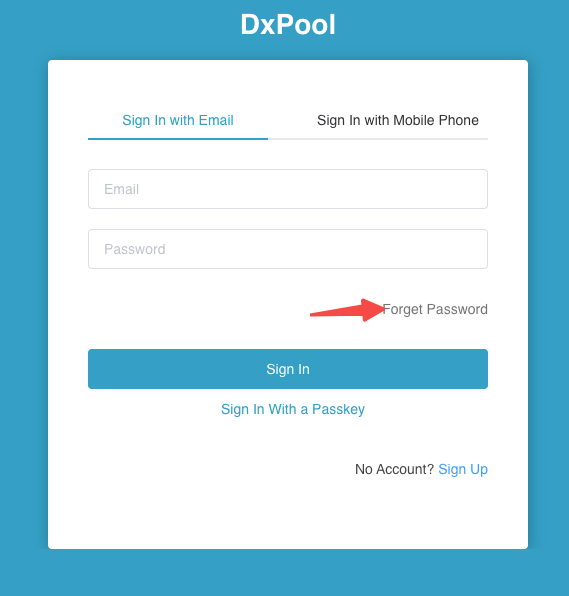 Sign In page with the Forgot Password link highlighted