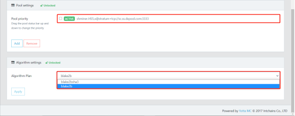 Goldshell X5 pool configuration